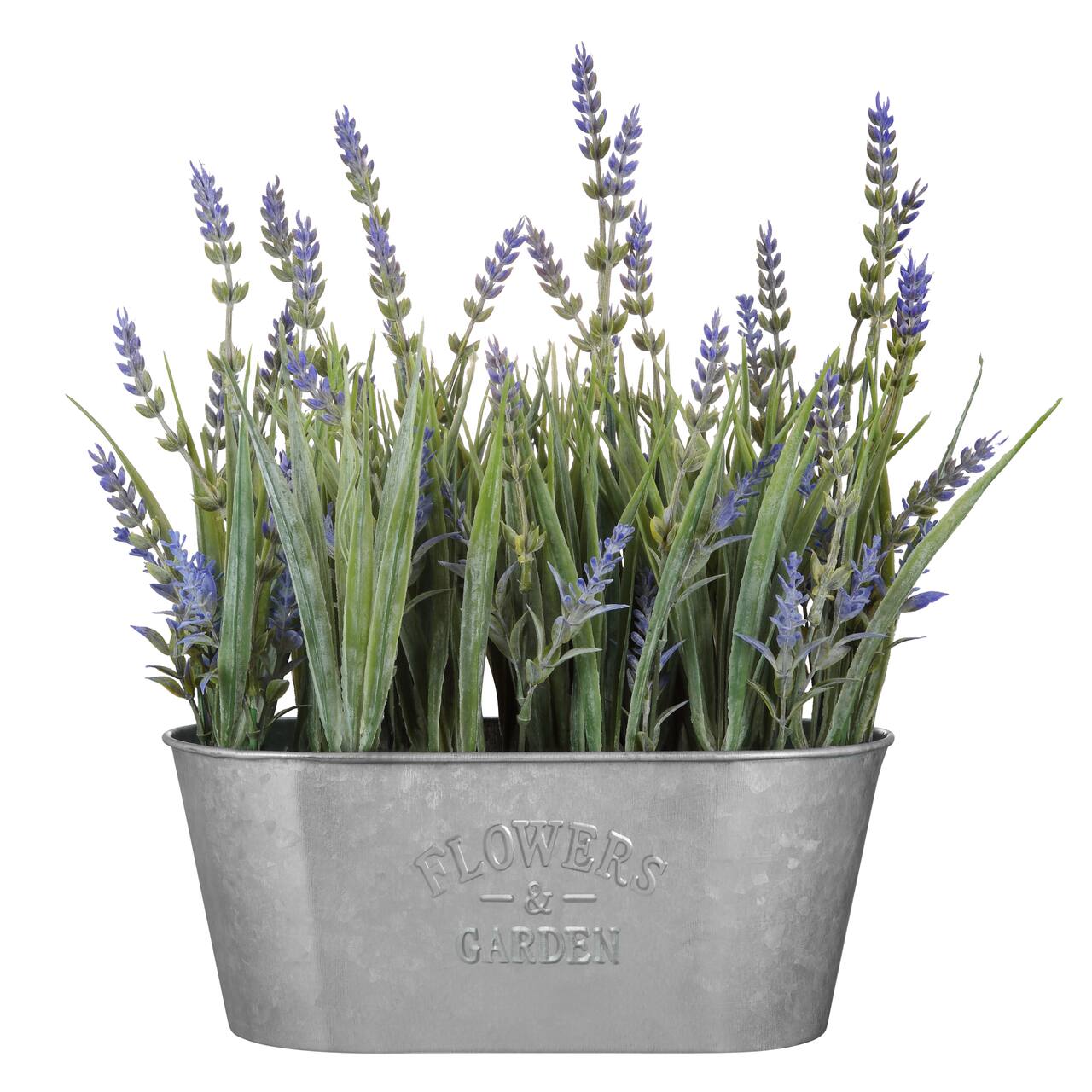 Haute Decor 10" Lavender In Galvanized Metal Pot